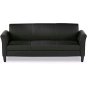 Reception Sofa, Leather, 77"W x 31-1/2"D x 32"H, Black