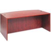 Alera Desk Shell with Bow Front, 71"W x 41-3/8"D x 29-1/2"H, Med Cherry, Valencia Series