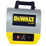 DeWALT Portable Forced Air Electric Heater, 3.3kW, 240V, Single Phase, 8,900 BTU