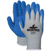 Memphis 96731S Flex Seamless 13 Gauge Nylon Knit Gloves, Small, Blue/Gray, 1 Pair - Pkg Qty 12