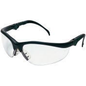 Klondike Plus Safety Glasses, KD310, Ratchet Temple, Black Frame, Clear Lens - Pkg Qty 12