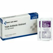 First Aid Only 12-001, Triple Antibiotic Ointment, 12/Box