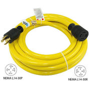 25', 30A, Generator Power/Extension Cord with NEMA L14-30P to L14-30R