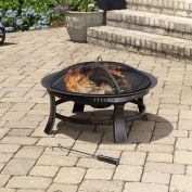 Pleasant Hearth Brant Wood Burning Fire Pit, 30" Round, Rubbed Bronze Finish