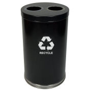 Witt Industries 18RTBK-2H 2-in-1 Steel Recycling Container, Black, 18"Dia X 33"H