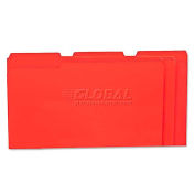 Universal Colored File Folders, 1/3 Cut One-Ply Top Tab, Legal, Red, 100/Box