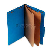 Universal Pressboard Classification Folders, Legal, Six-Section, Cobalt Blue, 10/Box
