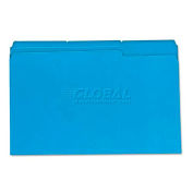 Universal Colored File Folders, 1/3 Cut One-Ply Top Tab, Legal, Blue, 100/Box