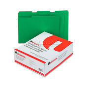 Universal Colored File Folders, 1/3 Cut Assorted, Two-Ply Top Tab, Letter, Green, 100/Box