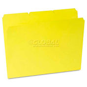 Universal Colored File Folders, 1/3 Cut Assorted, Two-Ply Top Tab, Letter, Yellow, 100/Box