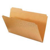 Universal Kraft File Folders, 1/3 Cut Assorted, Top Tab, Legal, Kraft, 100/Box