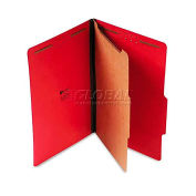 Universal Pressboard Classification Folders, Legal, Four-Section, Ruby Red, 10/Box