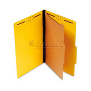 Universal Pressboard Classification Folders, Legal, Four-Section, Yellow, 10/Box