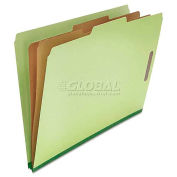 Universal Pressboard Classification Folder, Legal, Six-Section, Green, 10/Box