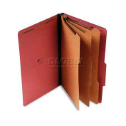Universal Pressboard Classification Folder, Legal, Eight-Section, Red, 10/Box