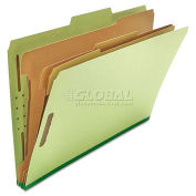 Universal Pressboard Classification Folder, Legal, Eight-Section, Green, 10/Box
