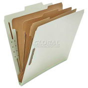 Universal Pressboard Classification Folder, Letter, Eight-Section, Gray, 10/Box