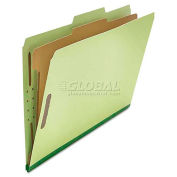 Universal Pressboard Classification Folder, Legal, Four-Section, Green, 10/Box