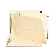Smead Antimicrobial Two-Fastener End Tab Folder, Letter, 11 Point Manila, 50/Box