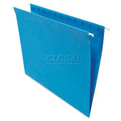 Universal Hanging File Folders, 1/5 Tab, 11 Point Stock, Letter, Blue, 25/Box