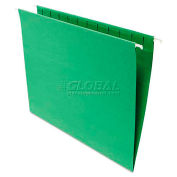 Universal Hanging File Folders, 1/5 Tab, 11 Point Stock, Letter, Green, 25/Box