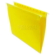 Universal Hanging File Folders, 1/5 Tab, 11 Point Stock, Letter, Yellow, 25/Box
