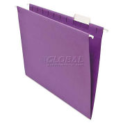 Universal Hanging File Folders, 1/5 Tab, 11 Point Stock, Letter, Violet, 25/Box