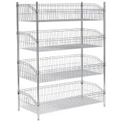 Nexel WB18486C Nexel Wire Basket Shelf, 48"W x 18"D x 63"H