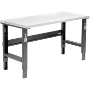 Adjustable Height Workbench C-Channel Leg, 60"W x 36"D, 1-5/8" Plastic Laminate Square Edge, Black