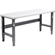 Adjustable Height Workbench C-Channel Leg, 72"W x 36"D, 1-5/8" Plastic Laminate Square Edge, Black