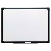Universal Dry Erase Board, Black Aluminum Frame, 24"W x 18"H, White Melamine