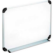 Universal Dry Erase Board, Aluminum/Plastic Frame, 24"W x 18"H, White Melamine