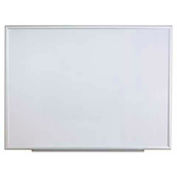 Universal Dry Erase Board, Aluminum Frame, 48"W x 36"H, White Melamine