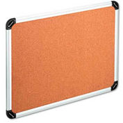 Universal Cork Board, Aluminum Frame, 24"W x 18"H, Natural