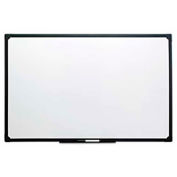 Universal Dry Erase Board, Black Aluminum Frame, 48"W x 36"H, White Melamine