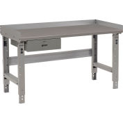 Global Industrial Workbench, Steel Square Edge Top & Drawer, 48"W x 30"D, Gray