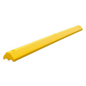 Plastics-R-Unique 3672PBY Yellow Compact Parking Block with Cable Protection & Hardware - 72" Long