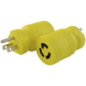 15 to 15-Amp Locking Adapter with NEMA 5-15P/R, Yellow