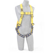 Delta Full Body Harness, Back D-Ring, Tongue Buckle Leg Straps, 2X-Large, Yellow/Navy