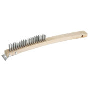 Winco BR-319 3 x 19 Row Bristle Brush, Steel Wire - Pkg Qty 12