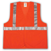 Tingley V70629 Job Sight Class 2 Vest, Fluorescent Orange, Polyester Mesh, 2XL/3XL