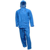 Tingley S66211 Storm-Champ 2 Pc Suit, Royal Blue, Attached Hood, XL