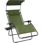 Wide Gravity Free Recliner w/Shade & Cup Tray , Sage Green