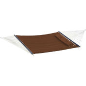 Quilted Poly Outdoor Hammock with Pillow, Cocoa