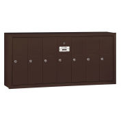 Salsbury 4B+ Vertical Mailbox, 7 Doors, Surface Mounted, Bronze