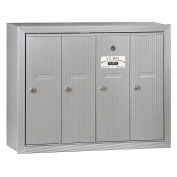Salsbury 4B+ Vertical Mailbox, 4 Doors, Surface Mounted, Aluminum