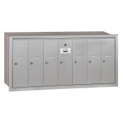 Salsbury 4B+ Vertical Mailbox, 7 Doors, Recessed Mounted, Aluminum