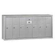 Salsbury 4B+ Vertical Mailbox, 7 Doors, Surface Mounted, Aluminum