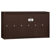 Salsbury 4B+ Vertical Mailbox, 6 Doors, Surface Mounted, Bronze