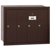 Salsbury 4B+ Vertical Mailbox, 4 Doors, Recessed Mounted, Bronze